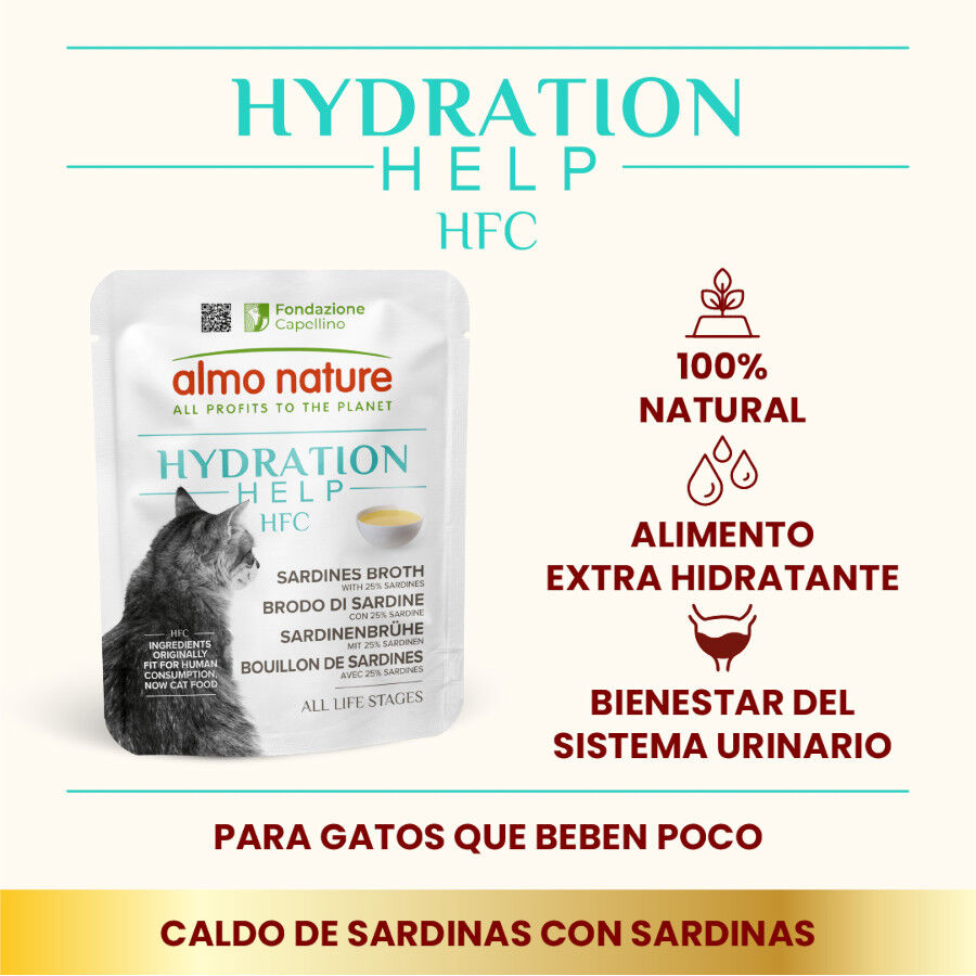 50 g Almo Nature HFC Hydration Help Sardinhas com Caldo sach&ecirc; para gatos, , large Imagem n&uacute;mero 2